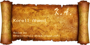 Korell Ahmed névjegykártya